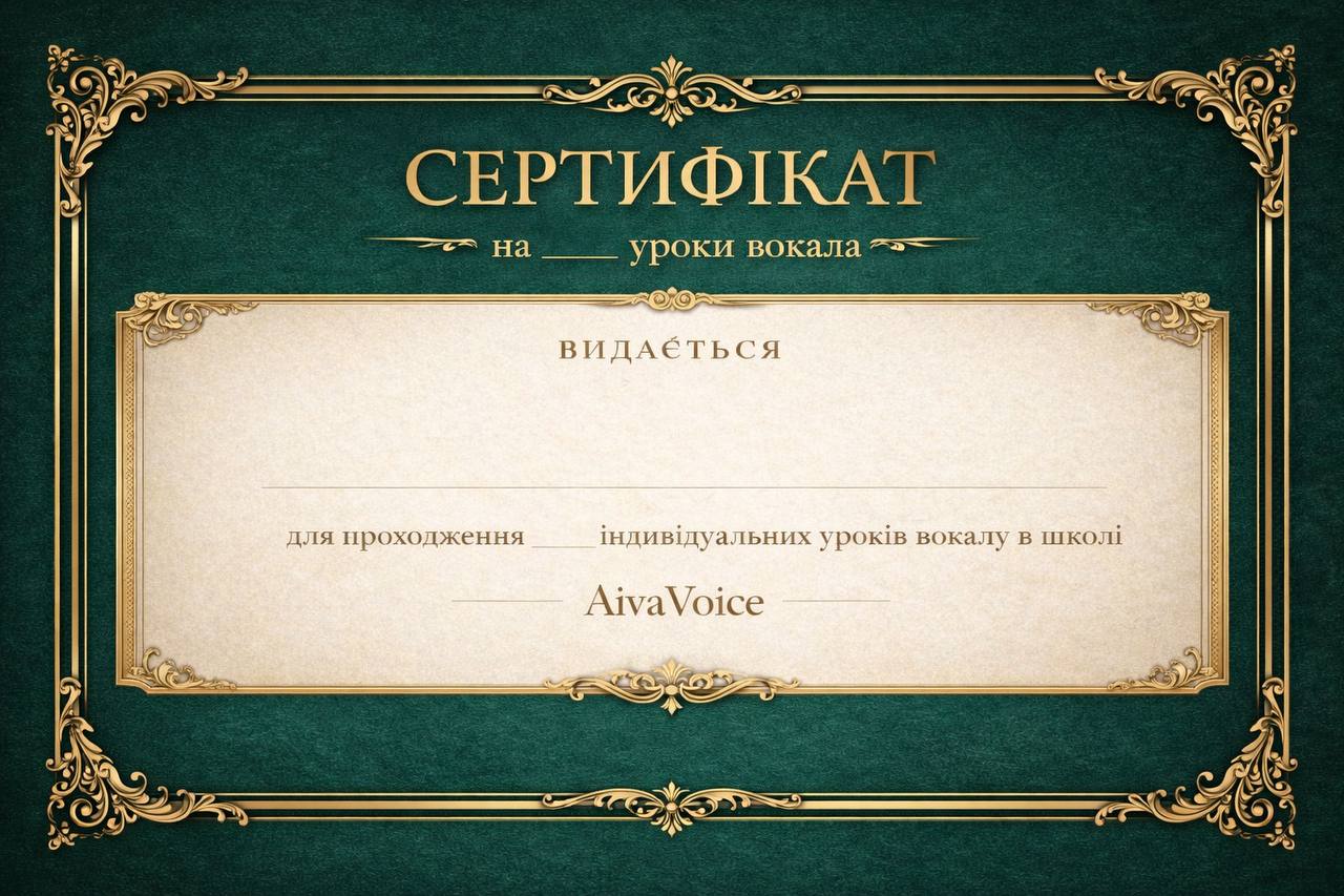 Подарунковий сертифікат AivaVoice